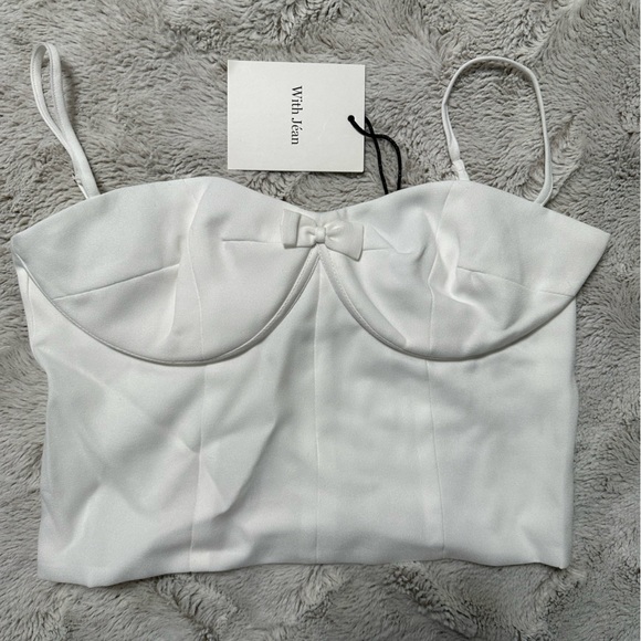 With Jean Tops - NWT With Jean white crop top